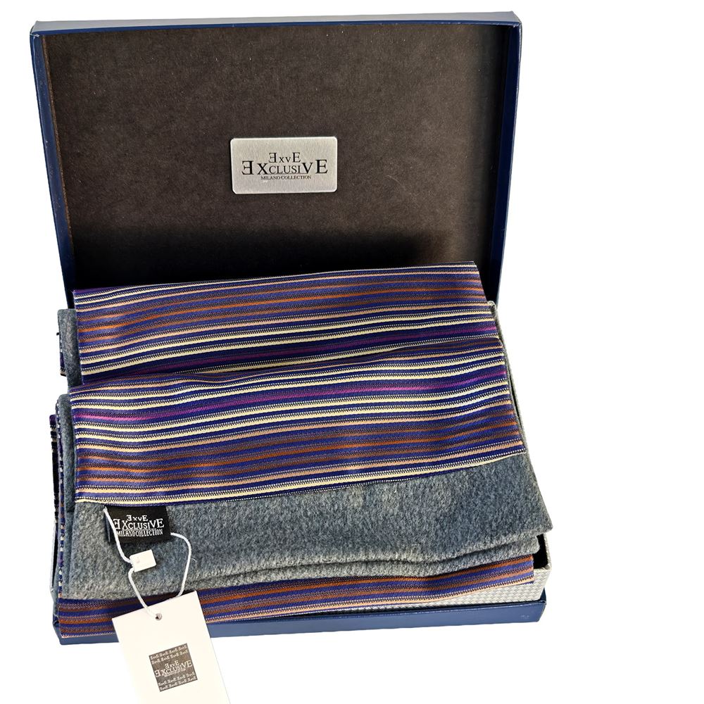 Lilac Coffee Beige Mens Scarf with PU Leather Gift Box