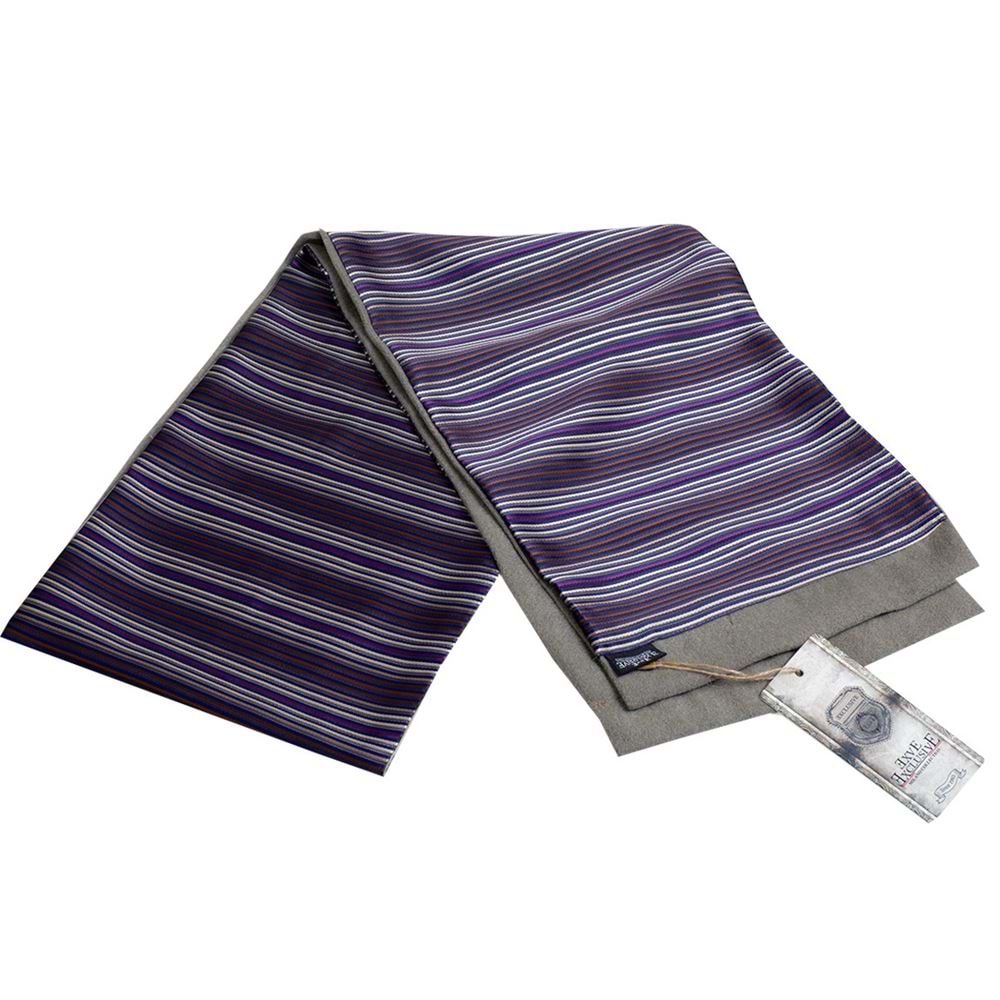 Lilac Coffee Beige Mens Scarf with PU Leather Gift Box