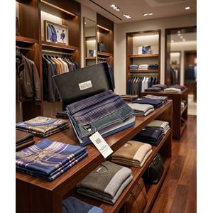 Lilac Coffee Beige Mens Scarf with PU Leather Gift Box