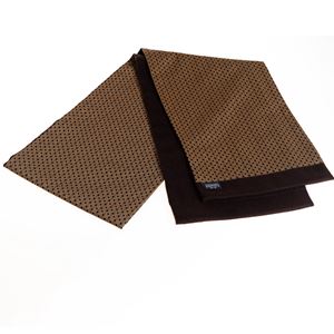 Mustard Honeycomb Mens Scarf with PU Leather Gift Box