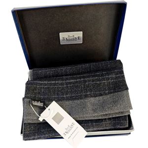 Smoke Green Designer Wool Mens Scarf with PU Leather Gift Box