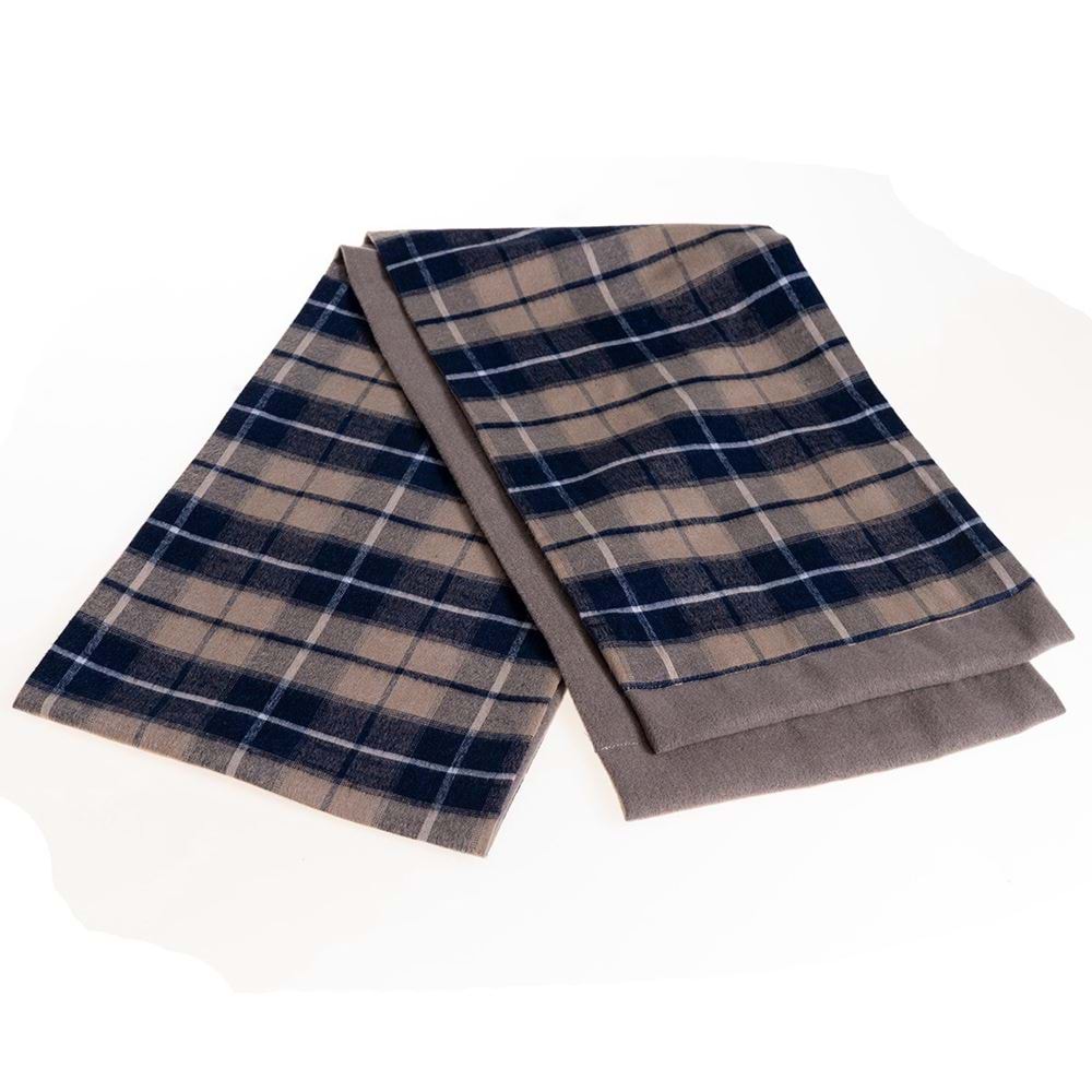 Navy Beige Designer Mens Scarf with PU Leather Gift Box