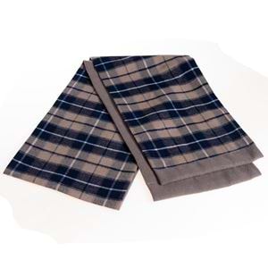 Navy Beige Designer Mens Scarf with PU Leather Gift Box