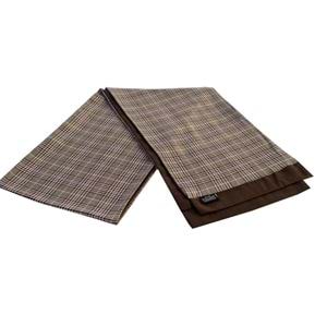 Lilac Beige Plaid Mens Scarf with PU Leather Gift Box