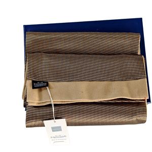 Copper Black Squares Mens Scarf with PU Leather Gift Box