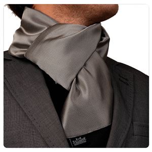 Silver Black Designer Mens Scarf with PU Leather Gift Box