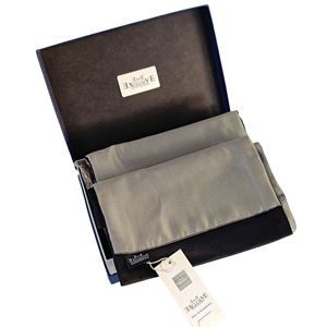 Silver Black Designer Mens Scarf with PU Leather Gift Box