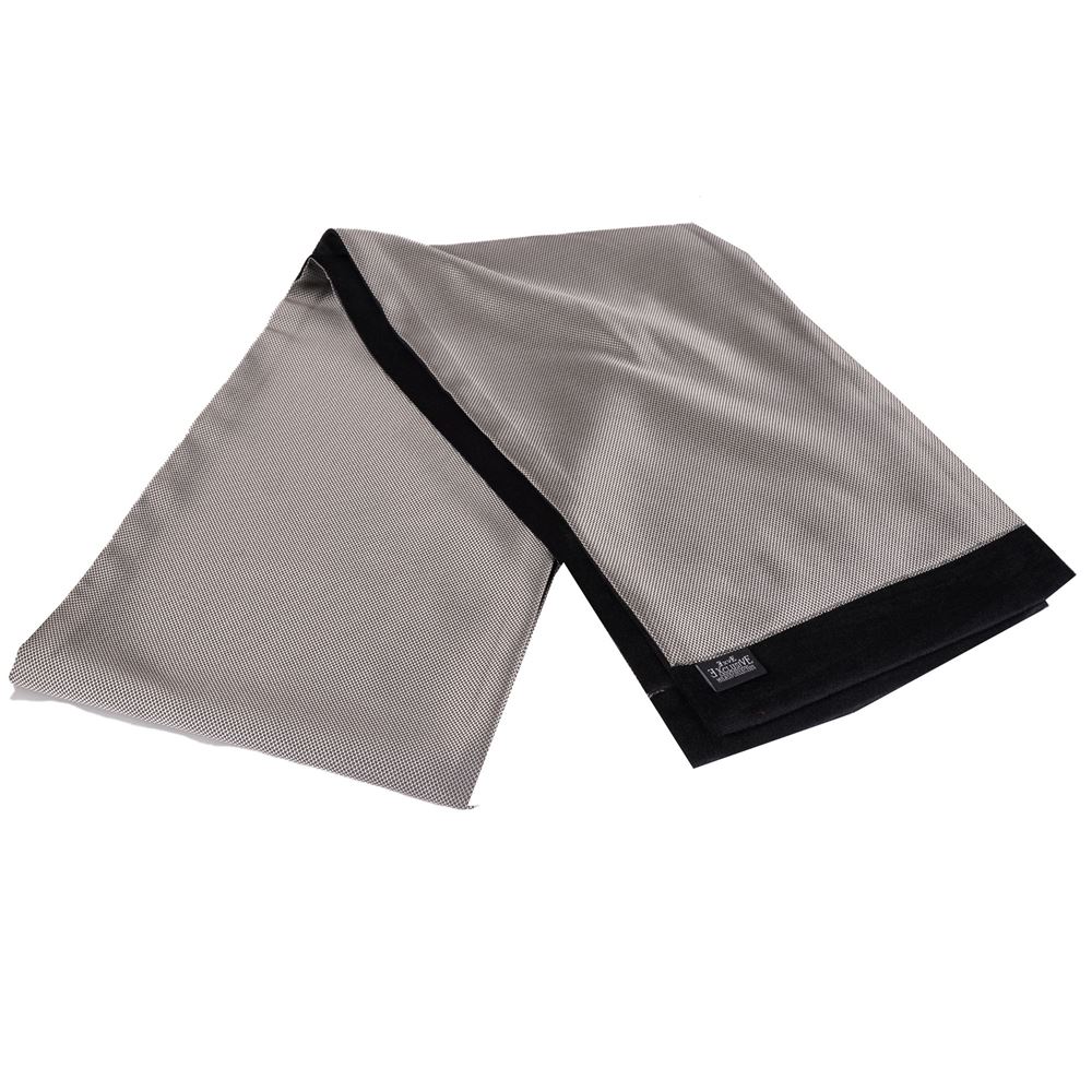 Silver Black Designer Mens Scarf with PU Leather Gift Box