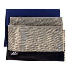 Silver Black Designer Mens Scarf with PU Leather Gift Box