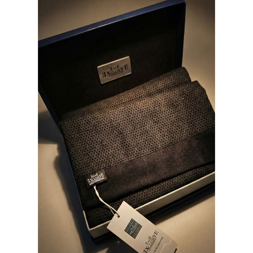 Navy Knitted Design Mens Scarf with PU Leather Gift Box