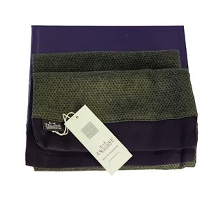 Green Navy Knitted Design Mens Scarf with PU Leather Gift Box