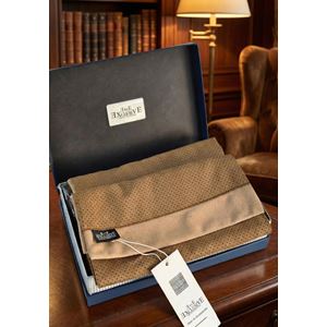 Beige Designer Suede Mens Scarf with PU Leather Gift Box