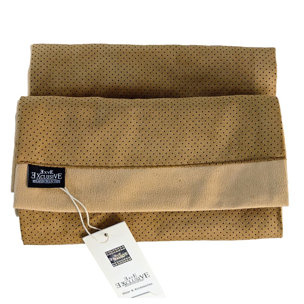 Beige Designer Suede Mens Scarf with PU Leather Gift Box