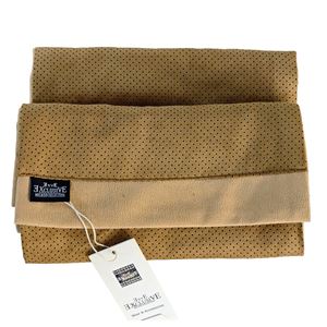 Beige Designer Suede Mens Scarf with PU Leather Gift Box