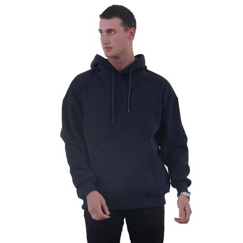 Navy Blue Basic Men's Hoodie Sweatshirt