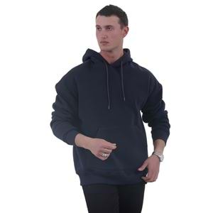 Navy Blue Basic Men's Hoodie Sweatshirt