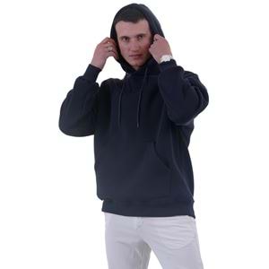 Navy Blue Basic Men's Hoodie Sweatshirt