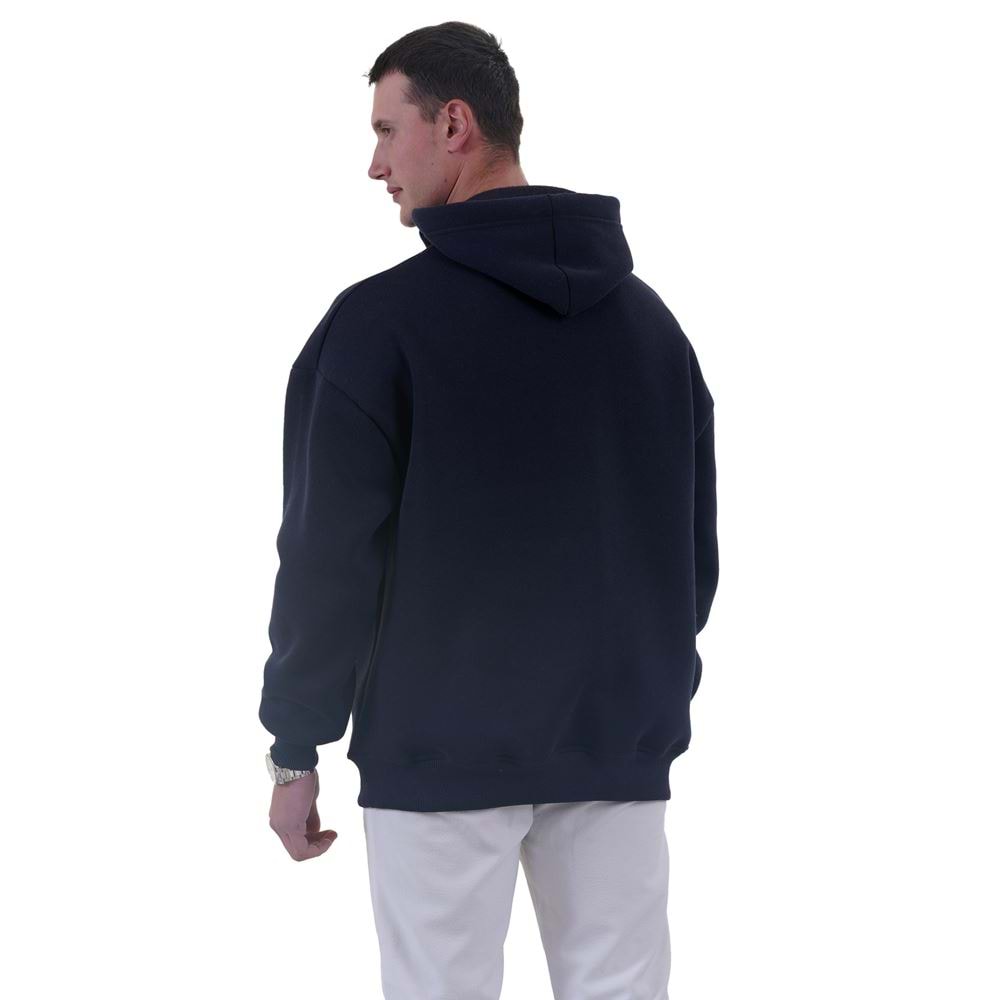 Navy Blue Basic Men's Hoodie Sweatshirt