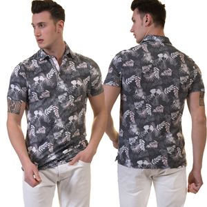 Gray and White Hawaii Polo Shirt