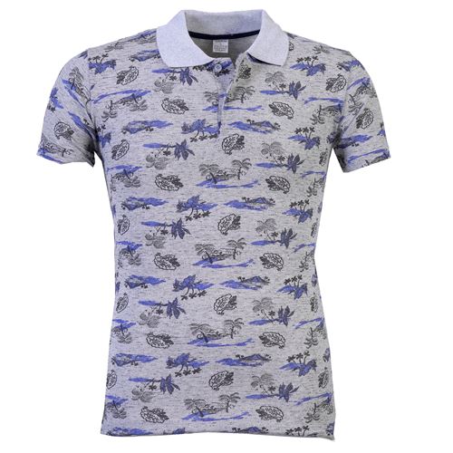 Gray Hawaiian Designer Men's Polo Shirt