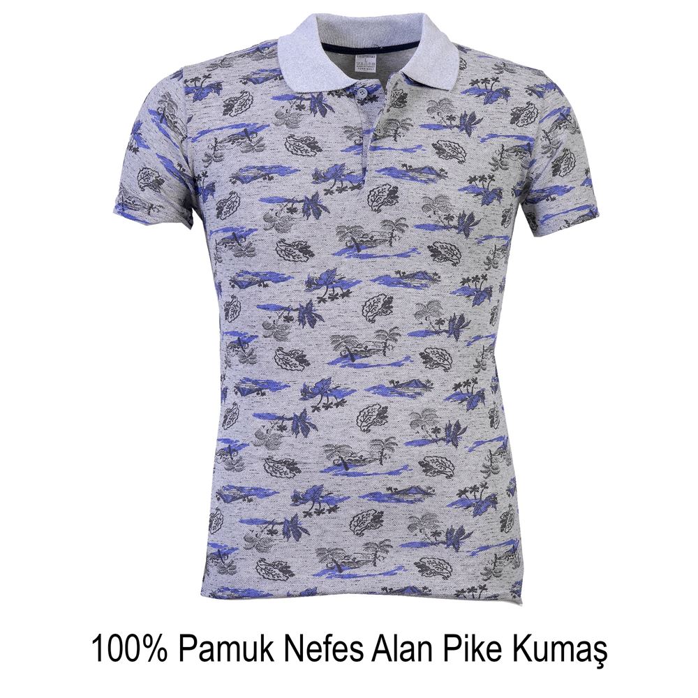 Gray Hawaiian Designer Men's Polo Shirt