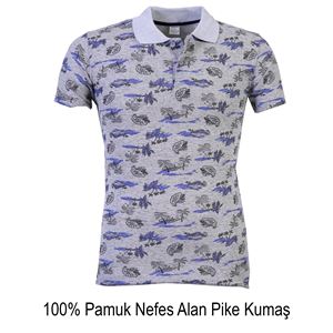 Gray Hawaiian Designer Men's Polo Shirt
