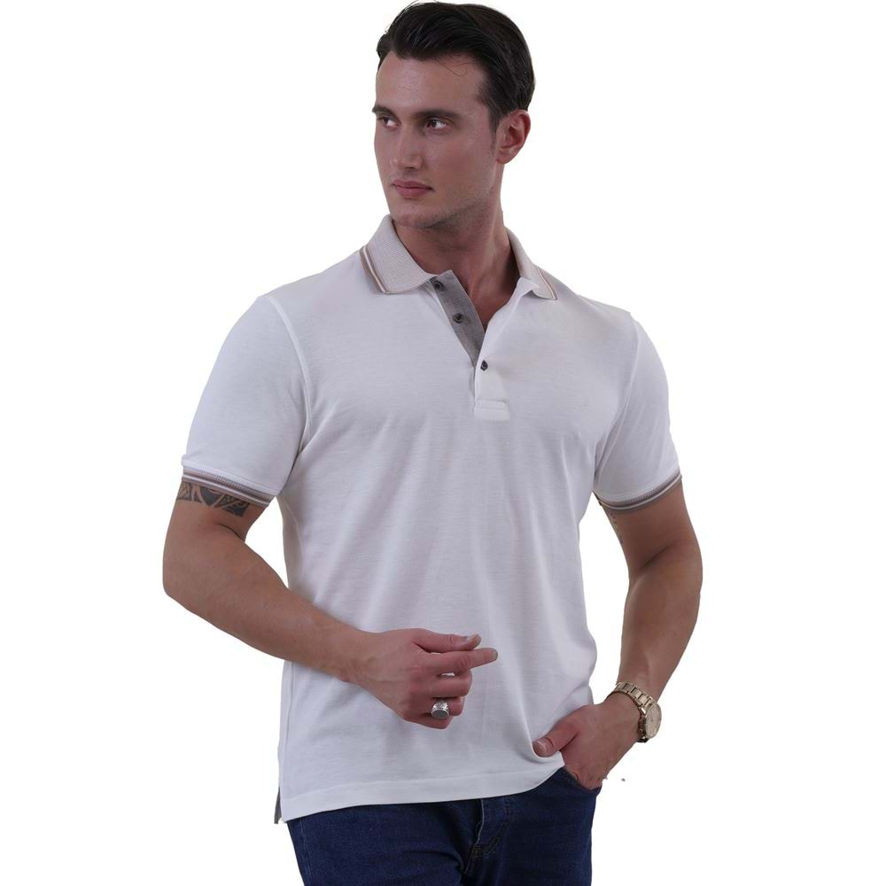 White 100% Cotton Men's Polo Shirt