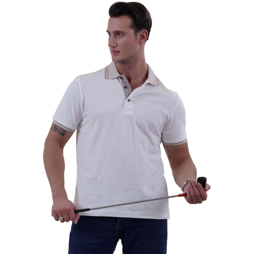 White 100% Cotton Men's Polo Shirt