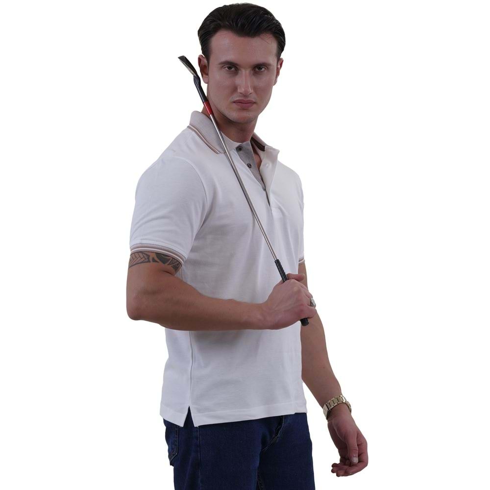 White 100% Cotton Men's Polo Shirt