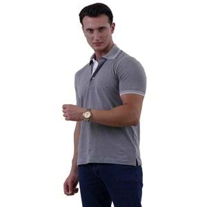 Gray Melange Cotton Men's Polo Shirt