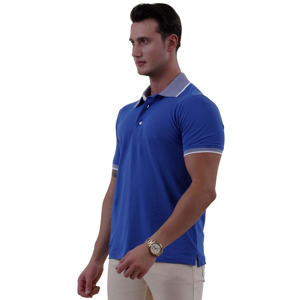 Royal Blue Cotton Men's Polo Shirt