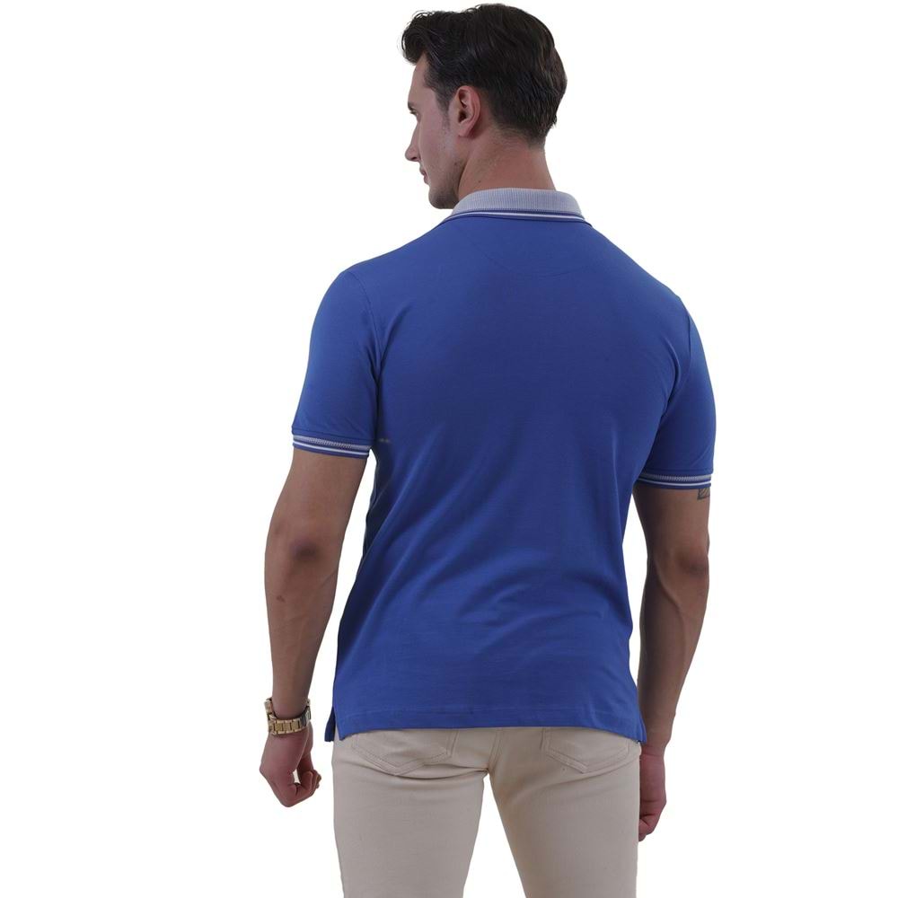 Royal Blue Cotton Men's Polo Shirt