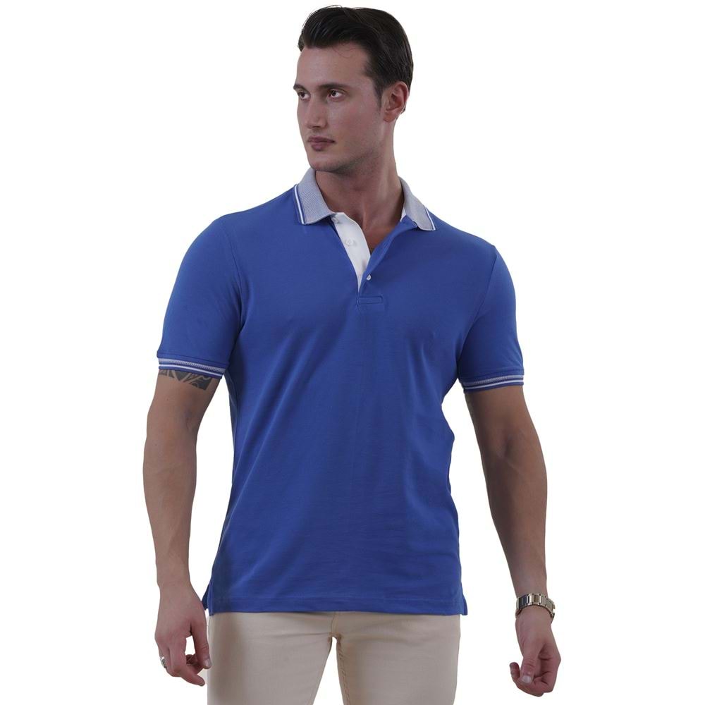 Royal Blue Cotton Men's Polo Shirt