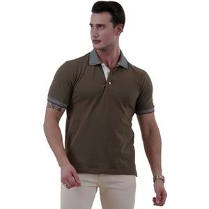 Khaki Green Cotton Men's Polo Shirt