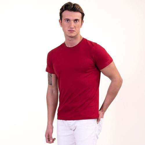Burgundy Tee O Neck Basic T-Shirt