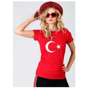 Turkish Flag Printed Tee O Neck T-Shirt