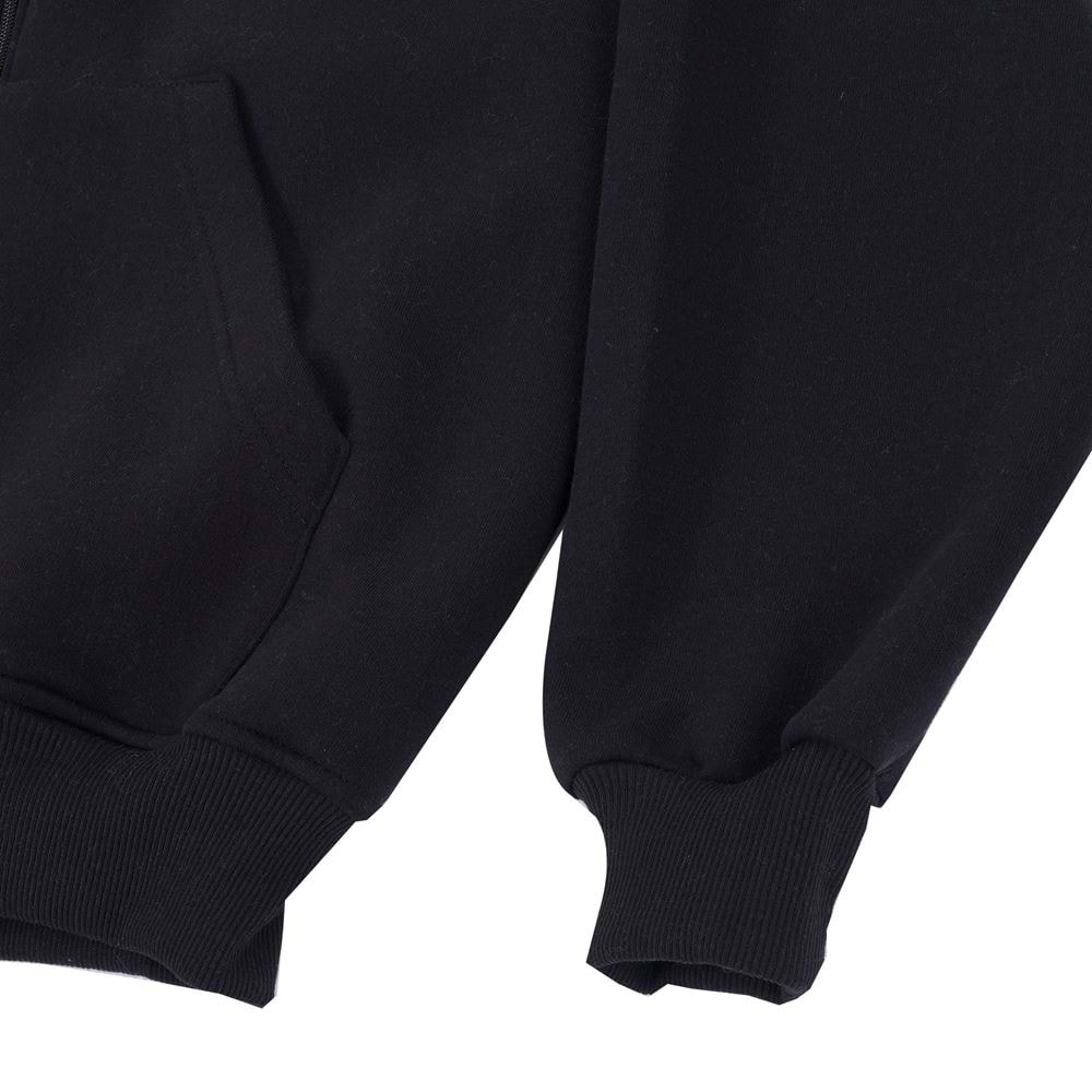 Black Basic Men's Zipper Hoodie