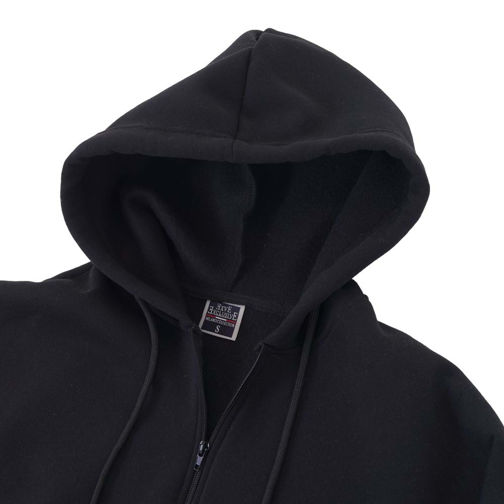 Black Basic Men's Zipper Hoodie