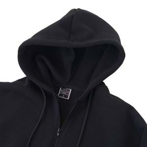 Black Basic Men's Zipper Hoodie