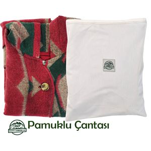 Red Beige Black Unisex Ethnic Camper Poncho