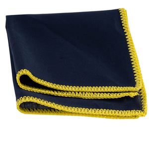 Navy Linen with Handcrafted Knit Signature Border Pocket Square