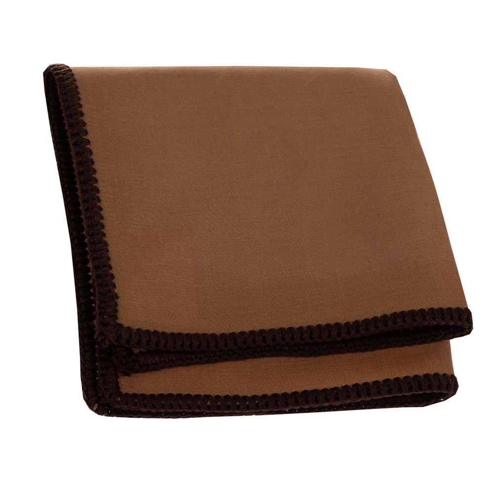 Brownish Linen with Handcrafted Knit Signature Border Pocket Square