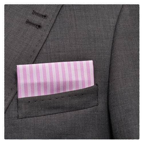 Pink White Striped Pre Folded Hanky