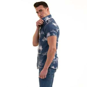 Indigo Blue Hawaiian Men's Short Sleeves Shirt