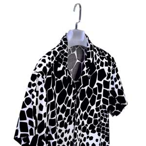 White Black Crocodile Digital Print Camp Collar Men's Short Sleeves Shirt SV6018-L