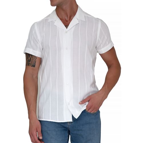 Natural Linen Camp Collar Men's Hawaiian Summer Shirt