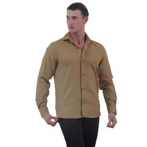 Mustard Soft Collar Men's Shirt