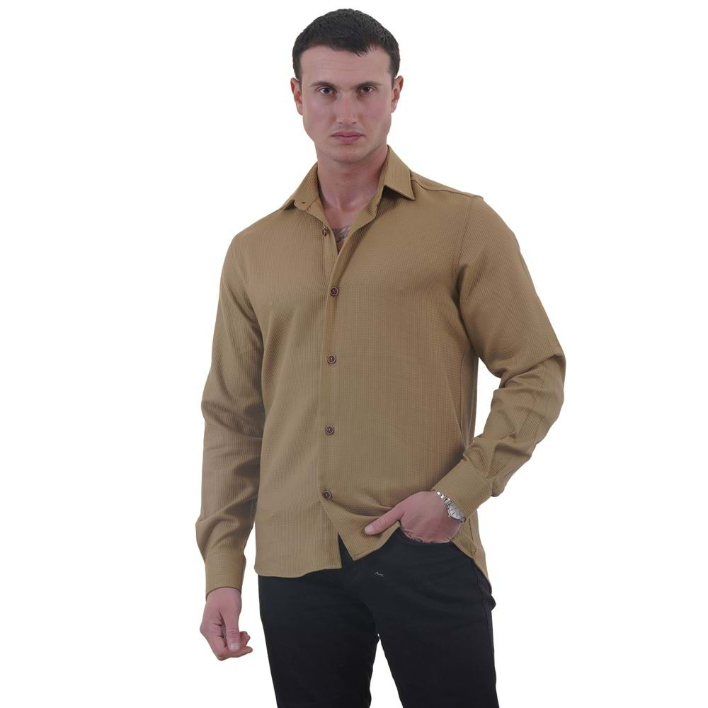 Mustard Soft Collar Men's Shirt