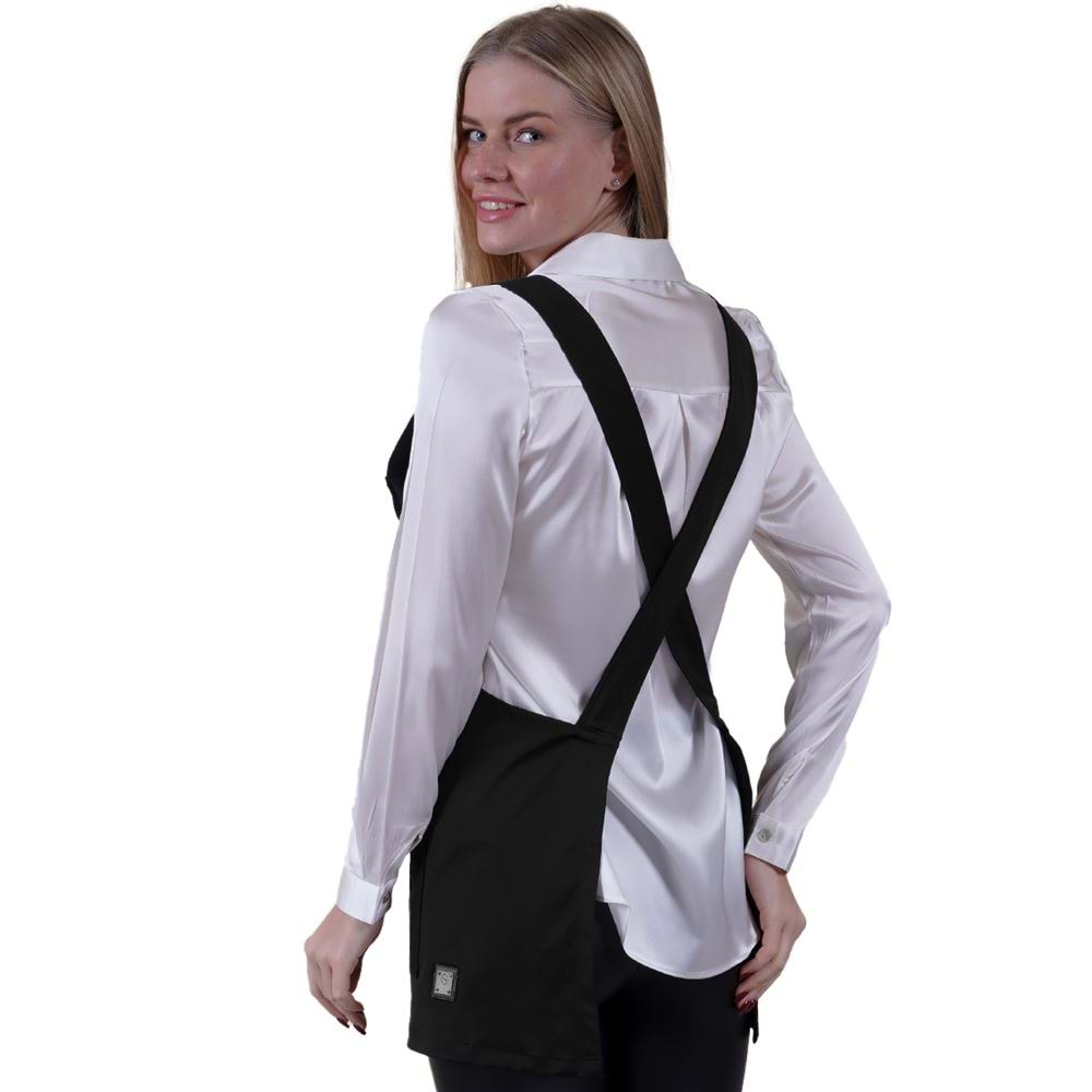 Black Basic Double Pocket Apron for Chef