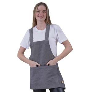 Gray Mellange Basic Double Pocket Apron for Chef